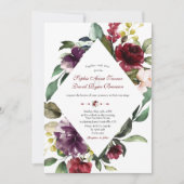 Royal Burgundy Plum Blush Flowers Weddenschap Kaart (Voorkant)