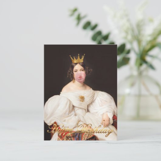Royal Burst roze bubble gum Diva Gelukkige verjaar Briefkaart (Staand voorkant)