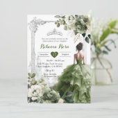 Royal Castle Princess Silver Sage Green 15 Años Kaart (Staand voorkant)