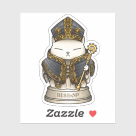 Royal Cat Chess Bishop Piece Sticker