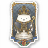 Royal Cat Chess Bishop Piece Sticker (Voorkant)