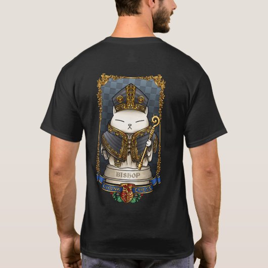 Royal Cat Chess Bishop Piece T-shirt (Achterkant)