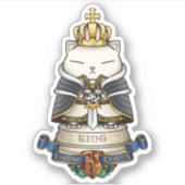 Royal Cat Chess King Piece Sticker (Voorkant)