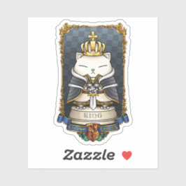 Royal Cat Chess King Piece Sticker