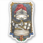 Royal Cat Chess Knight Piece Sticker (Voorkant)