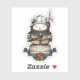 Royal Cat Chess Pion Piece Sticker