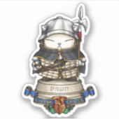 Royal Cat Chess Pion Piece Sticker (Voorkant)