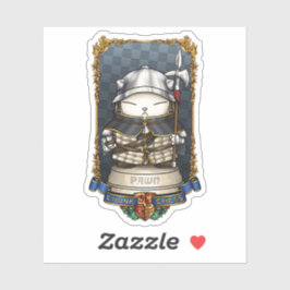 Royal Cat Chess Pion Piece Sticker