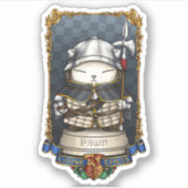Royal Cat Chess Pion Piece Sticker (Voorkant)