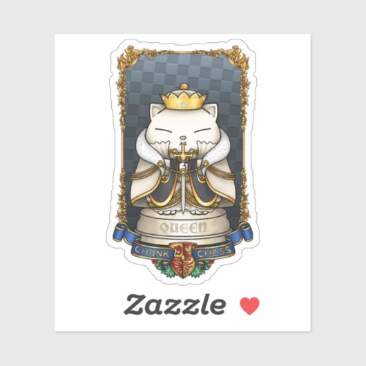 Royal Cat Chess Queen Piece Sticker (Vel)
