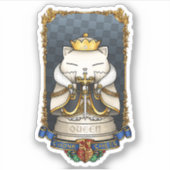 Royal Cat Chess Queen Piece Sticker (Voorkant)