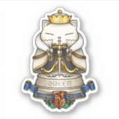 Royal Cat Chess Queen Piece Sticker (Voorkant)