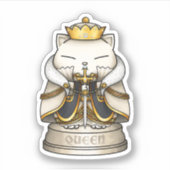 Royal Cat Chess Queen Piece Sticker (Voorkant)