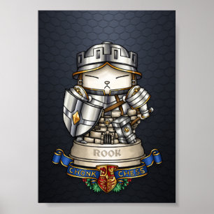 Royal Cat Chess Rook stuk Poster