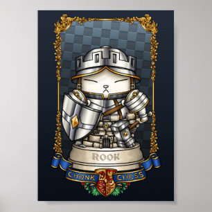 Royal Cat Chess Rook stuk Poster