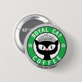 ROYAL CAT COFFEE Black Cat Round Button (Voorkant /achterkant)