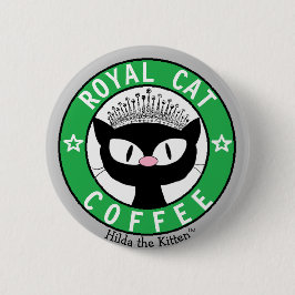 ROYAL CAT COFFEE Black Cat Round Button