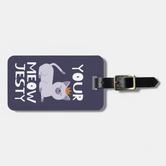 Royal Cat Funny Pun | Uw Meowjesty Bagagelabel (Voorkant horizontaal)
