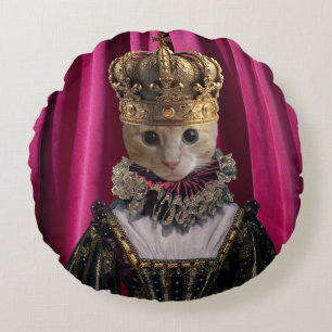 Royal Cat Square Rond Sierkussen Kussen