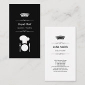 Royal Chef - Professional Modern Black White Visitekaartje (Voorkant / Achterkant)