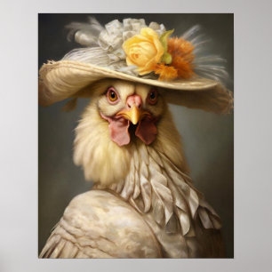 Royal Chicken  Print, renaissancedier Poster