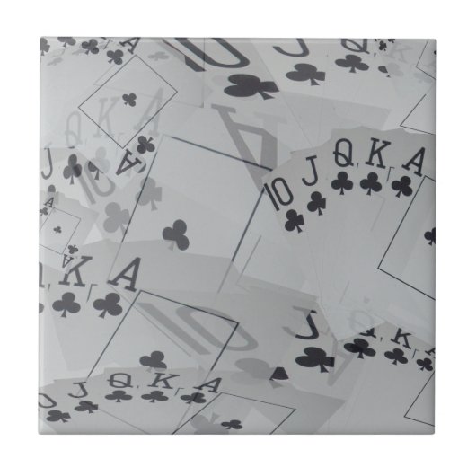 Royal Club Flush Poker Cards Pattern Tegeltje (Voorkant)