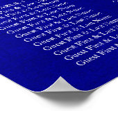 Royal Cobalt Lace Seating Chart Poste Poster (Hoek)