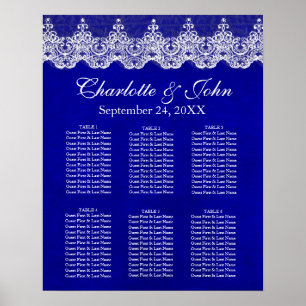 Royal Cobalt Lace Seating Chart Poste Poster