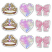 Royal Coquette Sticker Sheet | Gold Tiara & Pink  (Devant)