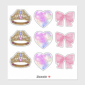 Royal Coquette Sticker Sheet | Gold Tiara & Pink  (Feuille)