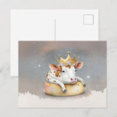Royal Cow Dreaming on Cheese Throne                Briefkaart (Voorkant / Achterkant)