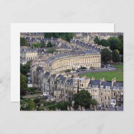 Royal Crescent Bath, Angleterre Carte postale (Devant / Derrière)