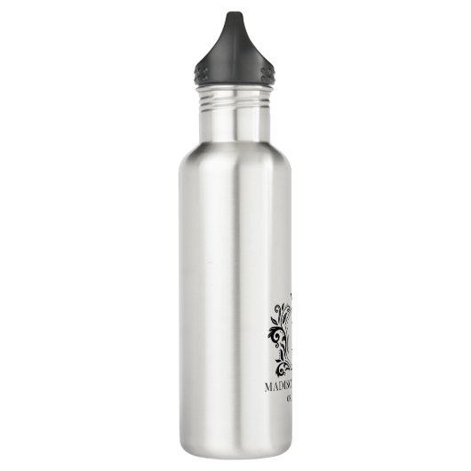 Royal Crest Crown Scrolls Monogram Waterfles (Links)