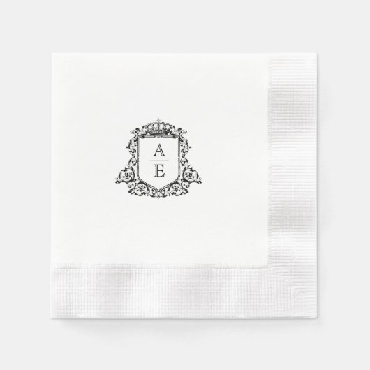 Royal Crest Embleem Monogram Bruiloft Servet (Voorkant)