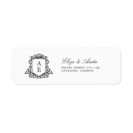Royal Crest Embleem Monogram Retouradres Labels (Voorkant)