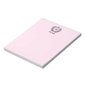 Royal Crest Emblem Monogram Script Naam Pink Notitieblok (Gedraaid)