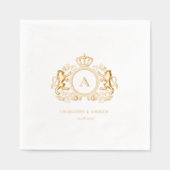 Royal Crest Monogram Folie bruiloft Folie Servetten (Voorkant)