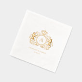 Royal Crest Monogram Folie bruiloft Servetten (Links)