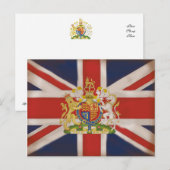 Royal Crest on Union Jack Flag Briefkaart (Voorkant / Achterkant)