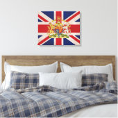Royal Crest on Union Jack Flag Canvas Afdruk (Insitu (Slaapkamer))