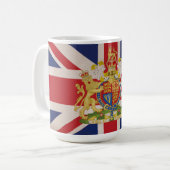 Royal Crest on Union Jack Flag Koffiemok (Voorkant links)