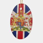 Royal Crest op Union Jack. Keramisch Ornament (Links)