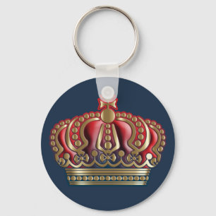 Royal Cross Crown - Gold Blue Red Sleutelhanger