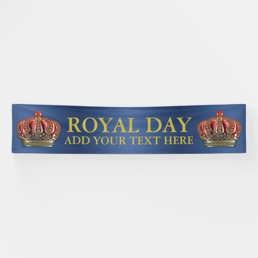 Royal Cross Crown - Gold Blue Red Spandoek (Horizontaal)