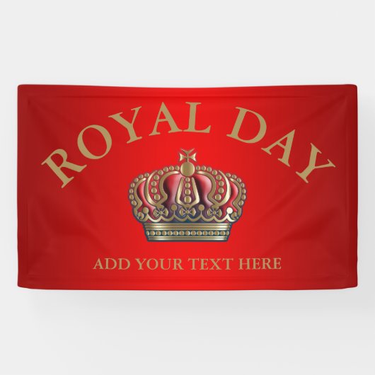 Royal Cross Crown - Gold Blue Red Spandoek (Horizontaal)