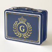 Royal Crown Laurel Wreath Black Gold Monogramed (Achterkant)