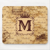 Royal Crown  Name Pattern Beige Muismat (Voorkant)