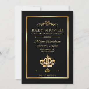 Royal Crown Princess Baby shower Kaart