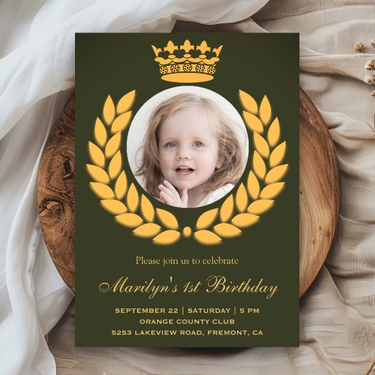Royal Crown Princesse Invitation de premier annive