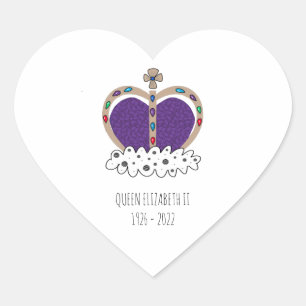Royal Crown Queen Elizabeth Hart Sticker
